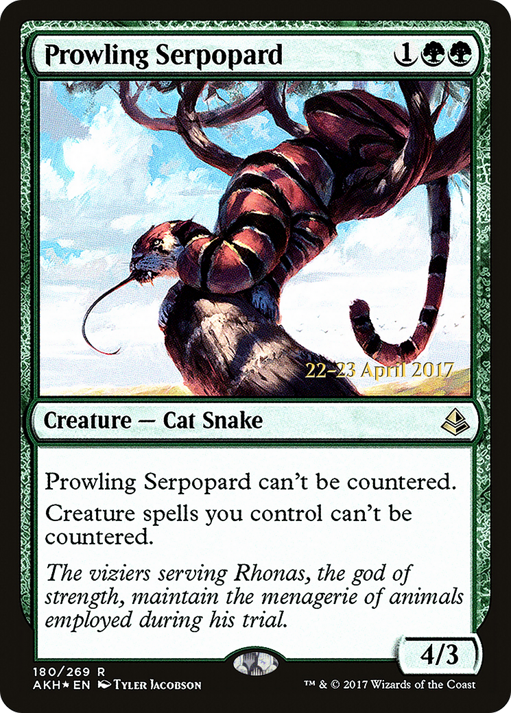 Prowling Serpopard (PRE-180S) [Amonkhet Promos] Foil