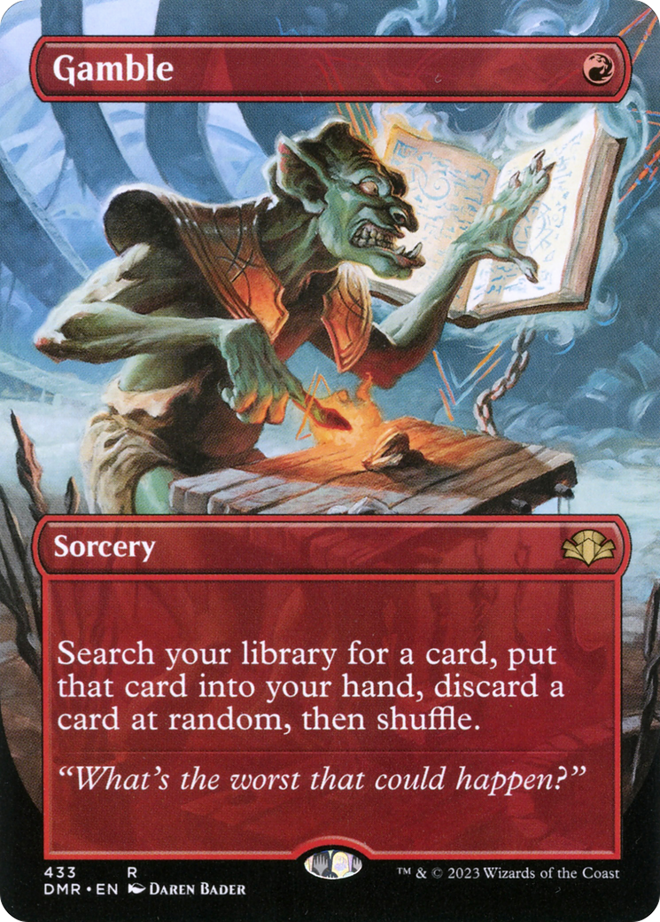 Gamble (Borderless) (DMR-433) [Dominaria Remastered] Foil
