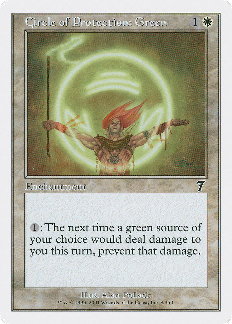 Circle of Protection: Green (7ED-008) [7th Edition] Foil