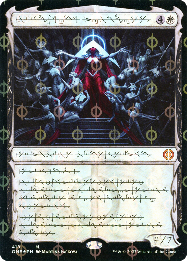Elesh Norn, Mother of Machines (Phyrexian) (Step-and-Compleat Foil) (ONE-418) (Showcase) [Phyrexia: All Will Be One] Foil