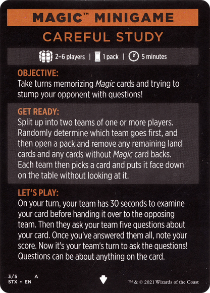 Careful Study (minigame) // Careful Study (cont'd) (MSTX-003) [Strixhaven: School of Mages Minigames] Foil