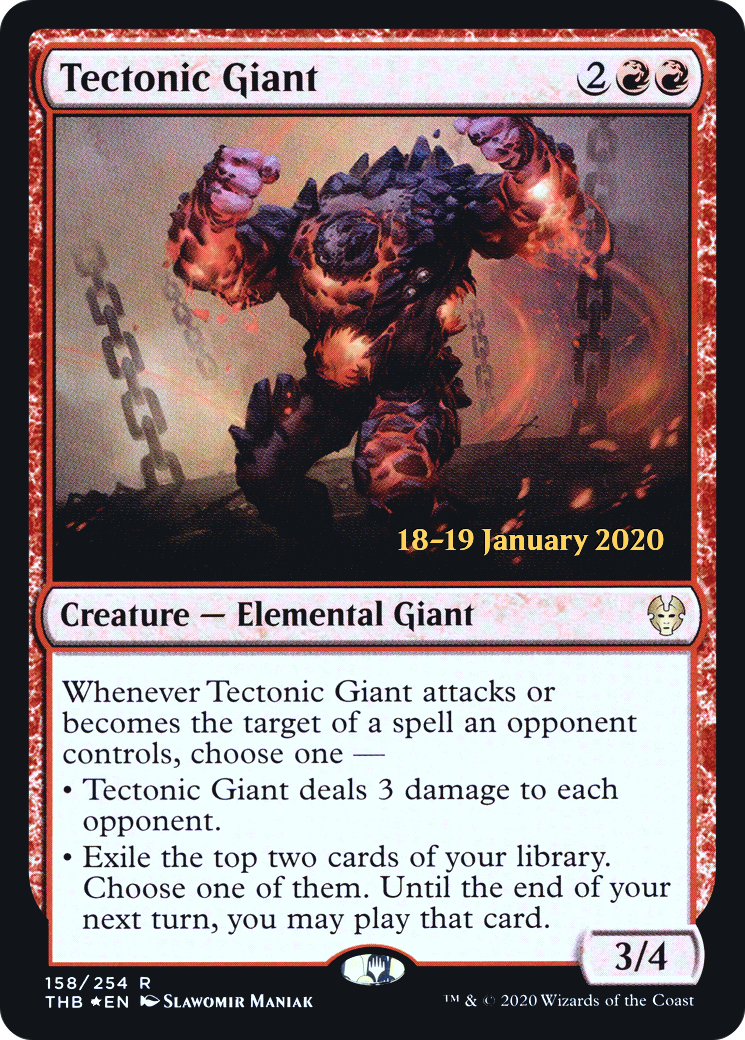 Tectonic Giant (PRE-158S) [Theros Beyond Death Promos] Foil