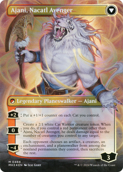 Ajani, Nacatl Pariah (Borderless) (Textured Foil) (MH3-468) [Modern Horizons 3] Foil