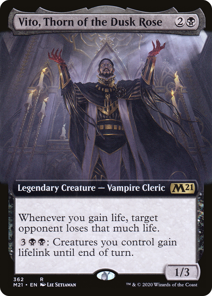 Vito, Thorn of the Dusk Rose (Extended Art) (M21-362) [Core Set 2021] Foil
