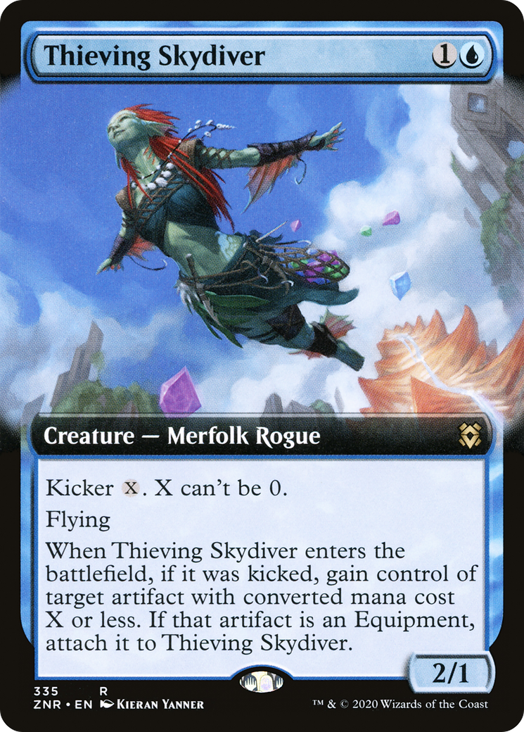 Thieving Skydiver (Extended Art) (ZNR-335) [Zendikar Rising] Foil