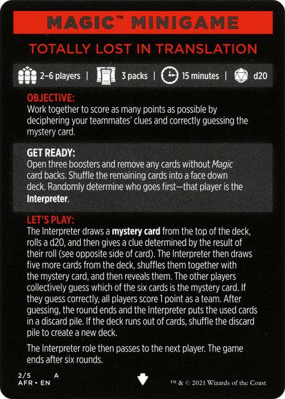 Totally Lost in Translation // Totally Lost in Translation (cont'd) (MAFR-002) [Adventures in the Forgotten Realms Minigames] Foil