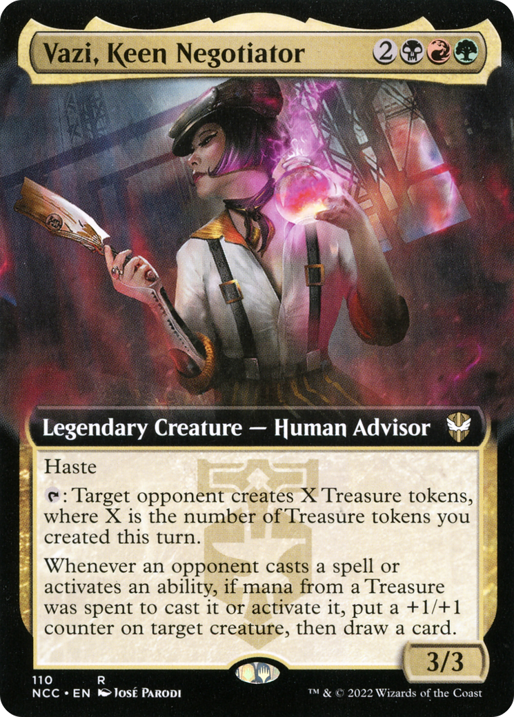 Vazi, Keen Negotiator (Extended Art) (NCC-110) [New Capenna Commander] Foil
