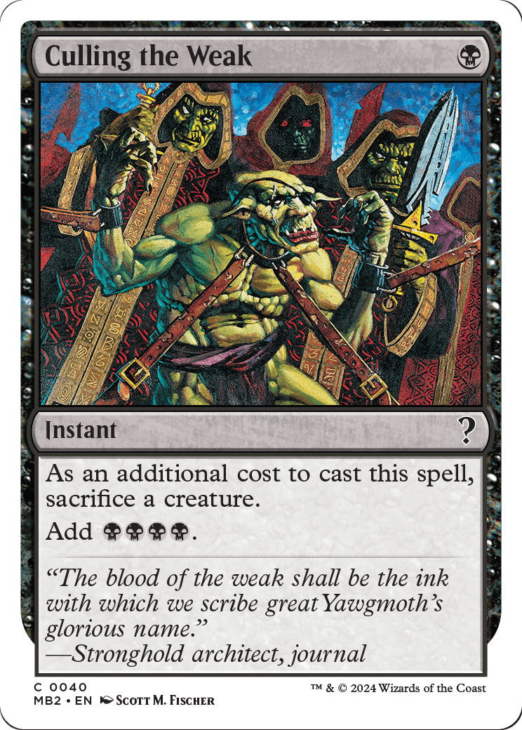 Culling the Weak (White Border) (MB2-040) [Mystery Booster 2]