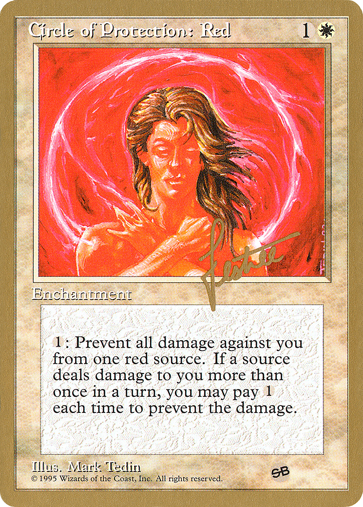 Circle of Protection: Red - 1996 Bertrand Lestree (4ED) (SB) [Pro Tour Collector Set]
