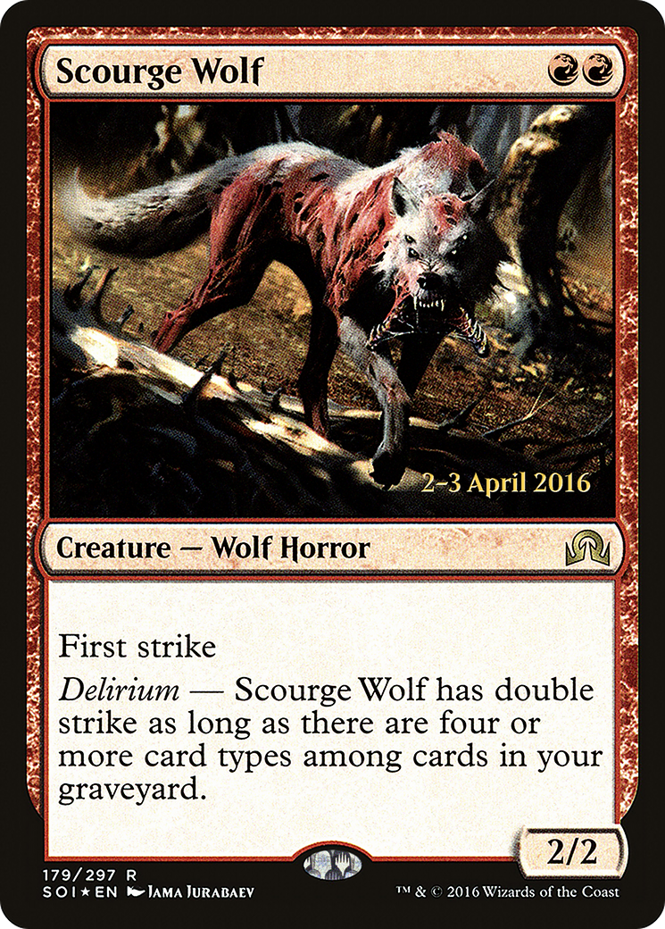 Scourge Wolf (PRE-179S) [Shadows over Innistrad Promos] Foil