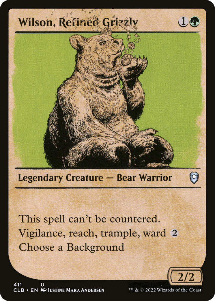 Wilson, Refined Grizzly (Showcase) (CLB-411) [Commander Legends: Battle for Baldur's Gate] Foil