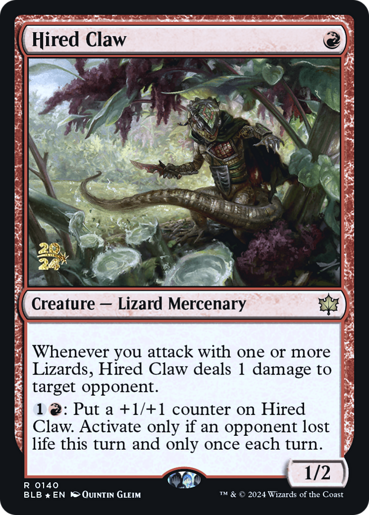 Hired Claw (PRE-140) [Bloomburrow Promos] Foil