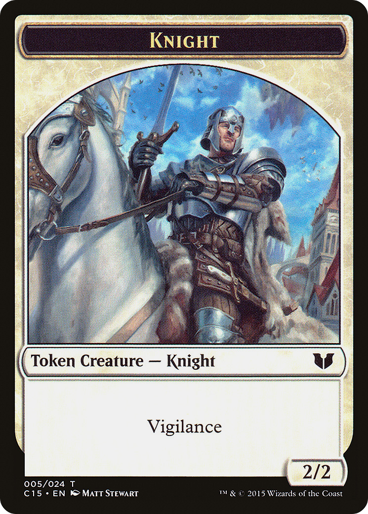 Knight (005) // Spirit (023) Double-Sided Token (C15-5 // 23) [Commander 2015 Tokens]