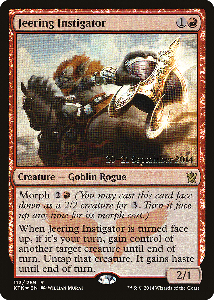 Jeering Instigator (PRE-113S) [Khans of Tarkir Promos] Foil