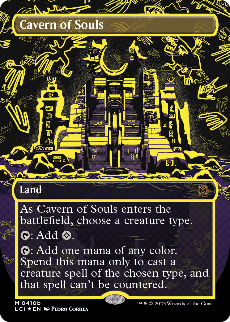 Cavern of Souls (Neon Yellow) (WPN-410B) (Borderless) [The Lost Caverns of Ixalan] Foil