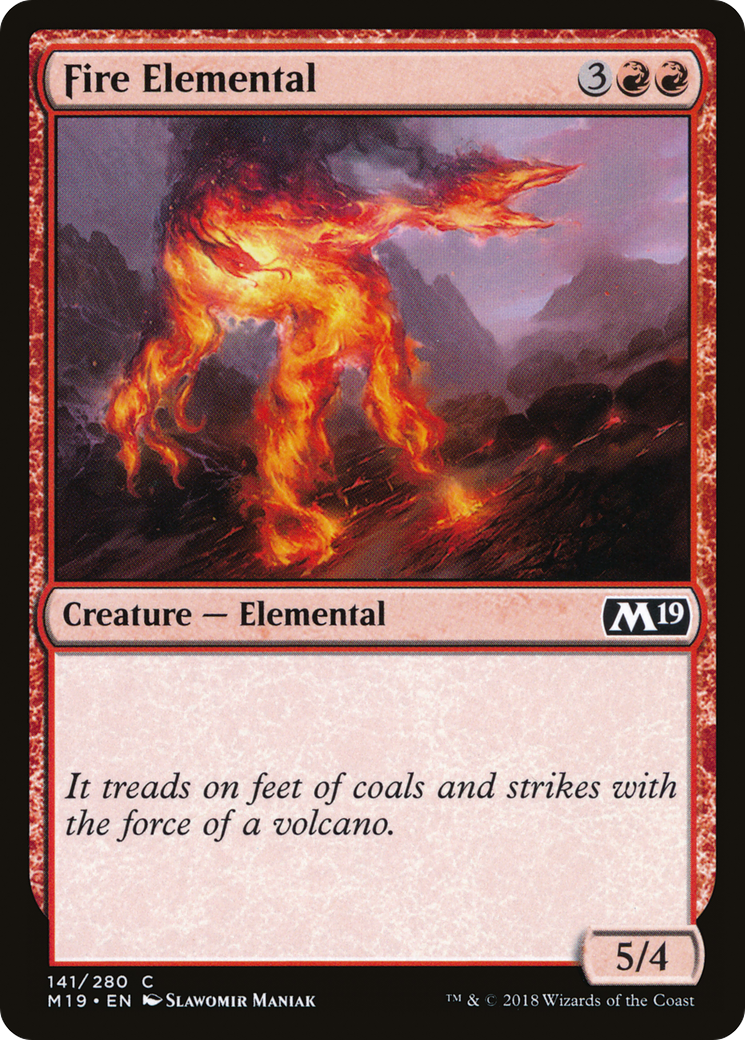 Fire Elemental (M19-141) [Core Set 2019] Foil