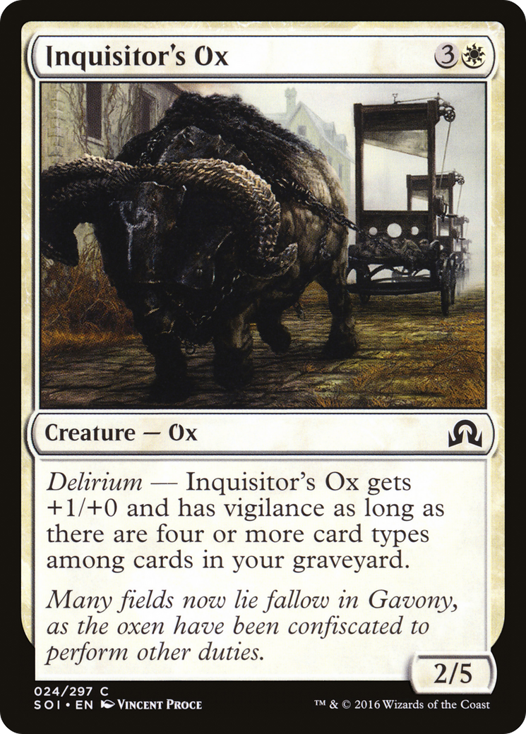 Inquisitor's Ox (SOI-024) [Shadows over Innistrad] Foil