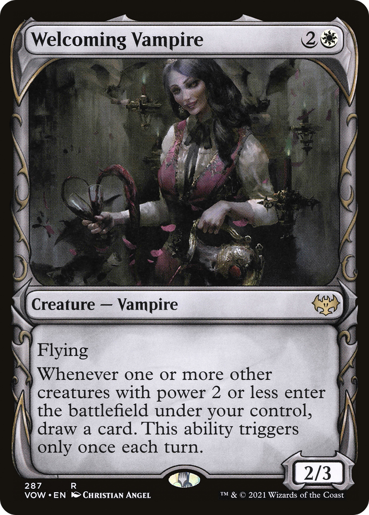 Welcoming Vampire (Showcase) (VOW-287) [Innistrad: Crimson Vow] Foil