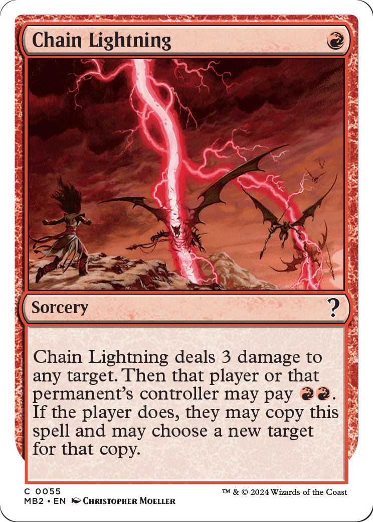 Chain Lightning (White Border) (MB2-055) [Mystery Booster 2]