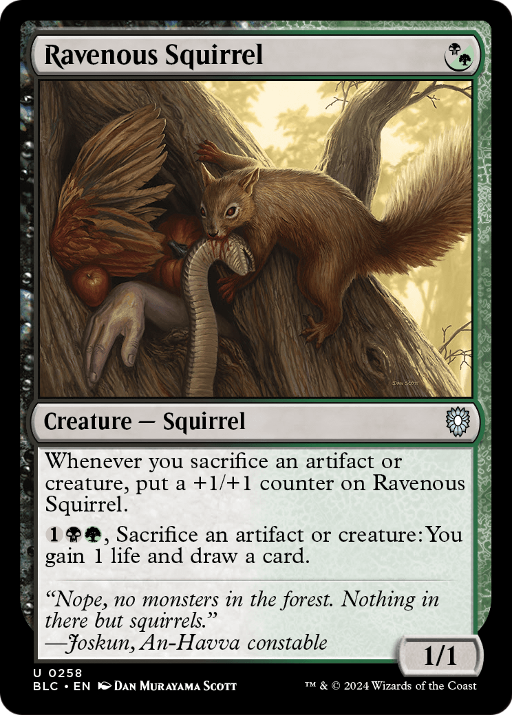 Ravenous Squirrel (BLC-258) [Bloomburrow Commander]