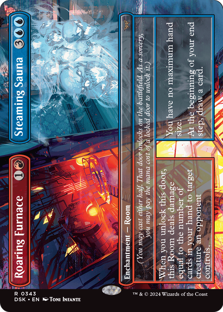 Roaring Furnace // Steaming Sauna (Borderless) (DSK-343) [Duskmourn: House of Horror] Foil