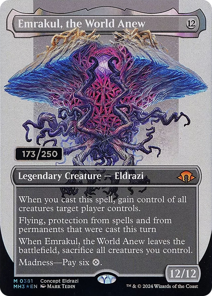 Emrakul, the World Anew (Borderless) (Serial Numbered) (MH3-381) [Modern Horizons 3] Foil