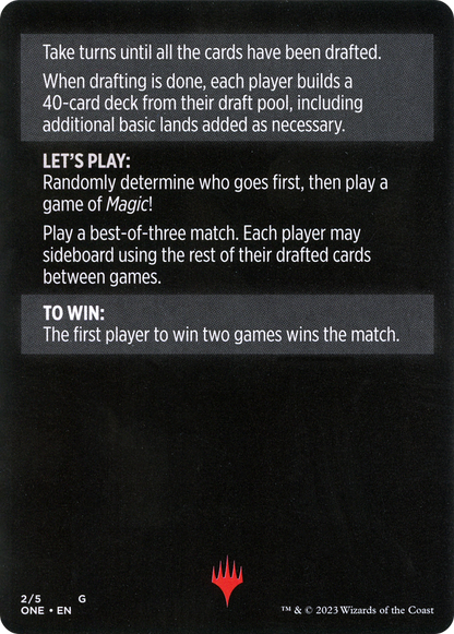 Winchester Draft // Winchester Draft (cont'd) (MONE-002) [Phyrexia: All Will Be One Minigames]