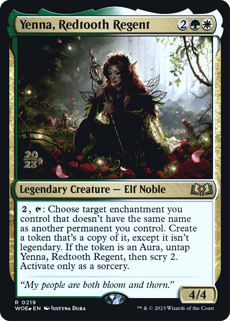 Yenna, Redtooth Regent (PRE-219) [Wilds of Eldraine Promos] Foil