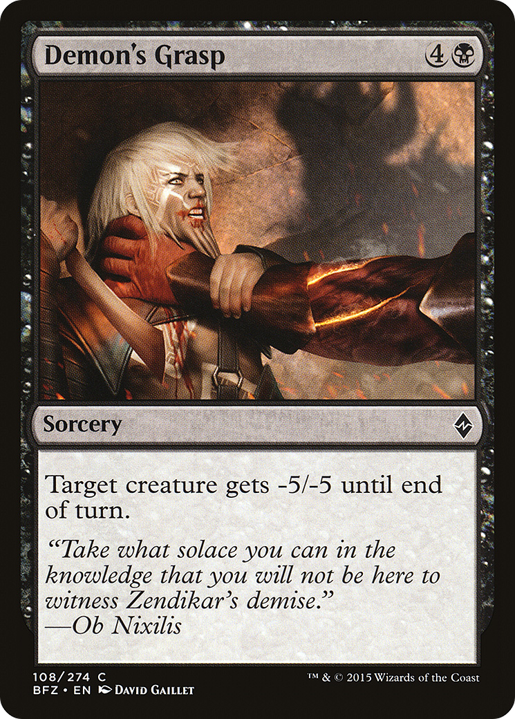 Demon's Grasp (BFZ-108) [Battle for Zendikar] Foil