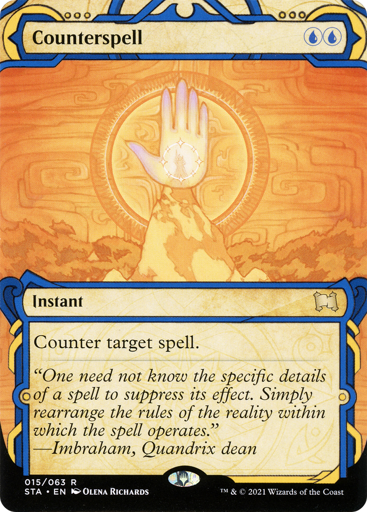 Counterspell (STA-015) (Showcase) (Borderless) [Strixhaven Mystical Archive] Foil